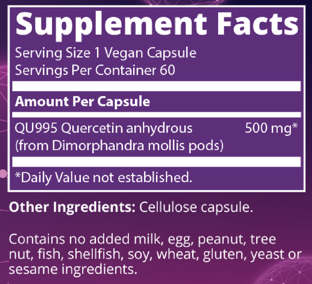 Quercetin 60 Capsules Supplement Facts