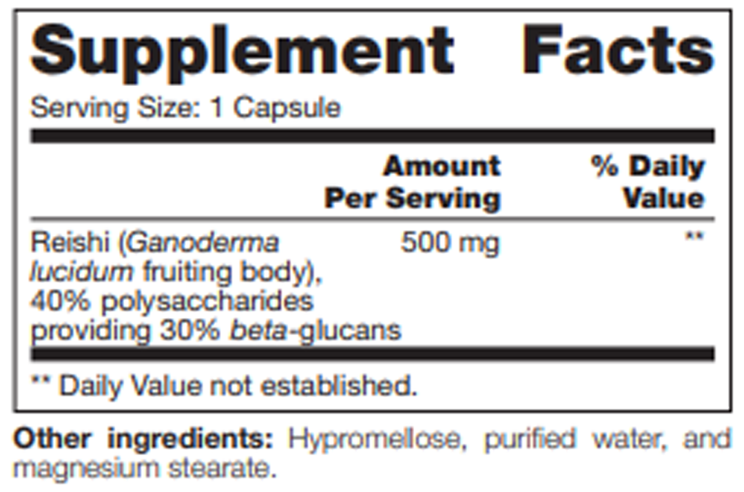 Reishi SAP 60 Capsules Supplement Facts