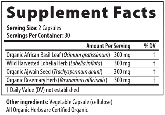Respiratory EZ 60 Capsules Supplement Facts