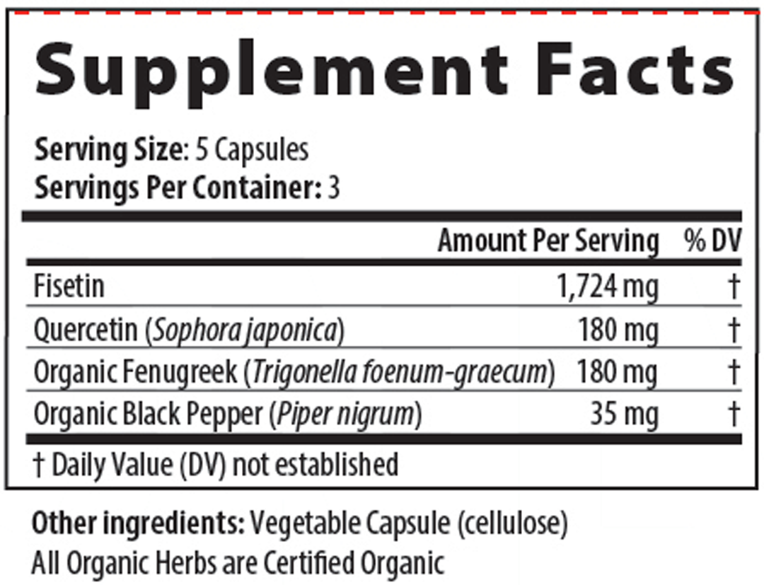 Senolytic Px 15 Capsules Supplement Facts