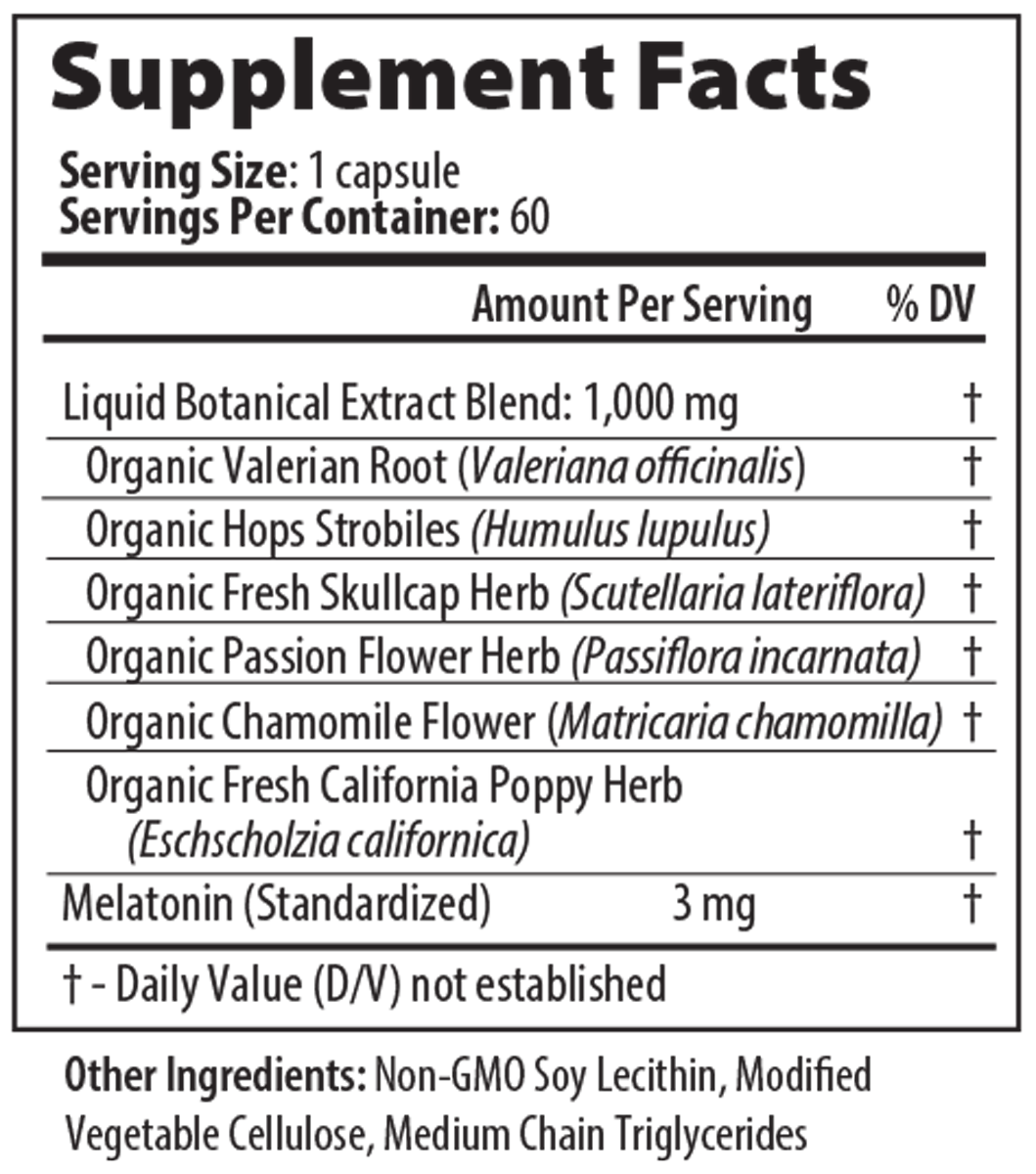 Sleep 60 Capsules Supplement Facts