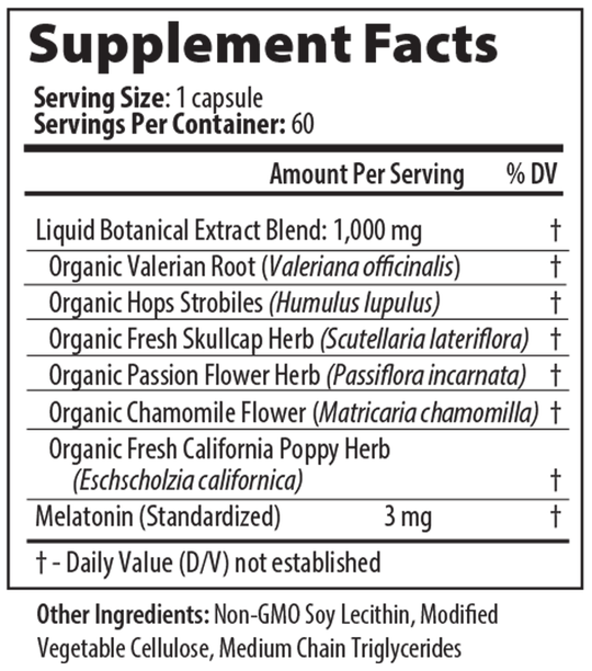 Sleep 60 Capsules Supplement Facts