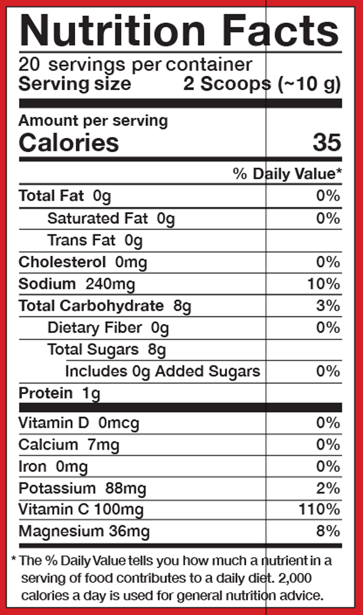 SuperBeets® Sport 20 Servings Supplement Facts