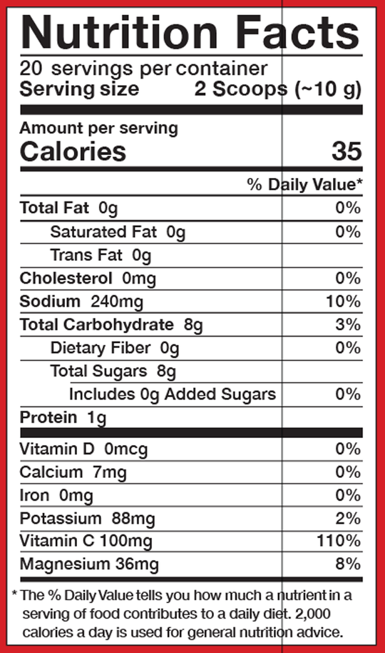 SuperBeets® Sport 20 Servings Supplement Facts