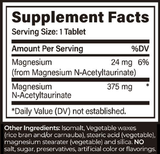 TauroMAG-SR 90 Tablets Supplement Facts