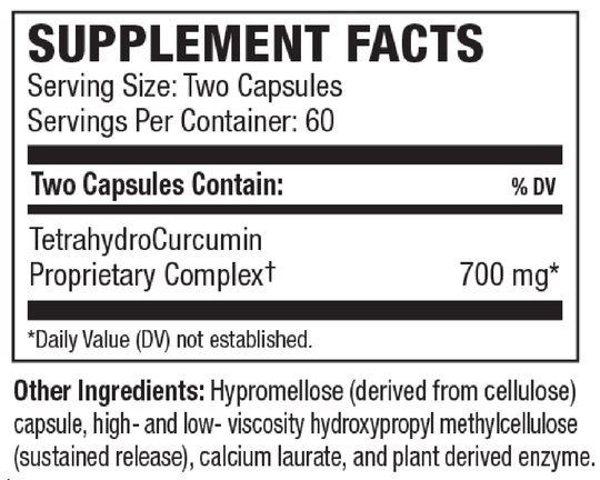 TetraCumin SR 120 Capsules Supplement Facts