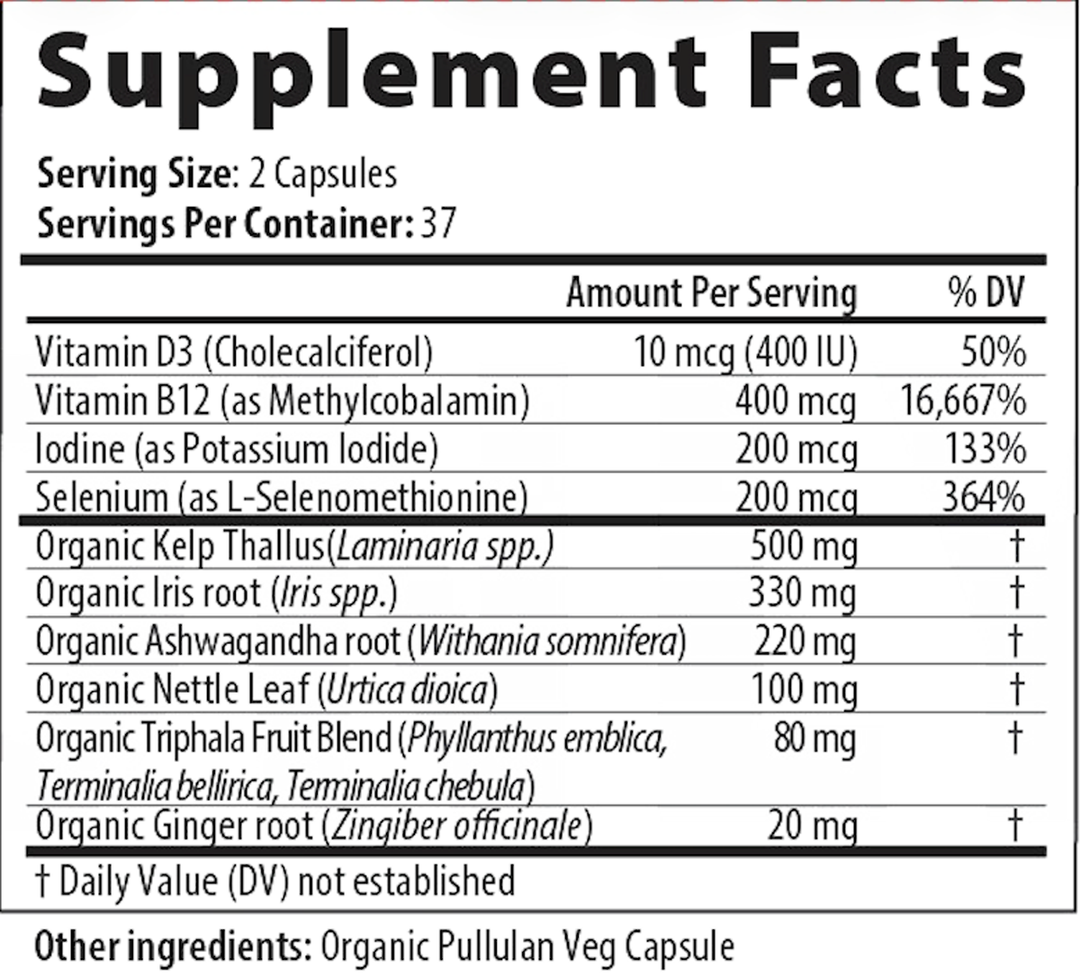 ThyroCare 75 Capsules Supplement Facts