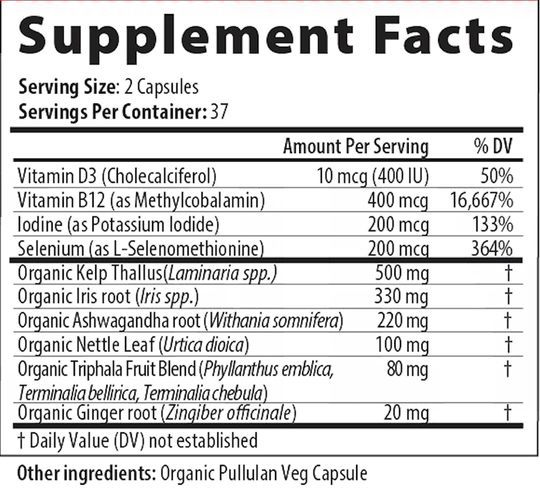 ThyroCare 75 Capsules Supplement Facts