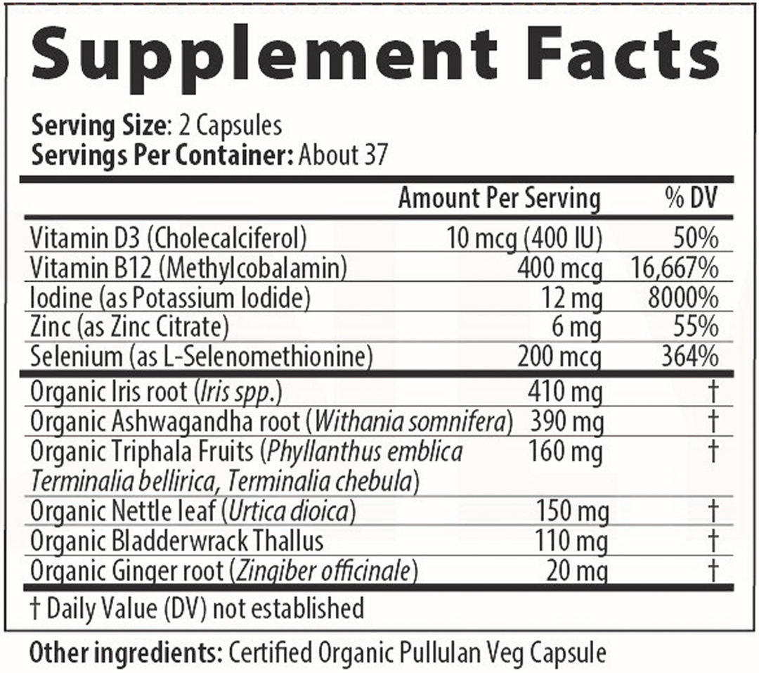 Thyroid Px 75 Capsules Supplement Facts
