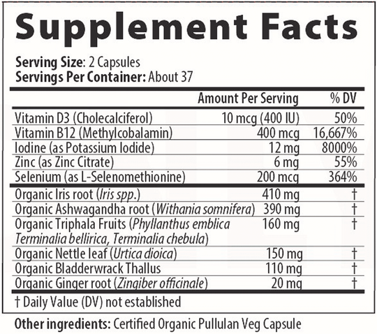 Thyroid Px 75 Capsules Supplement Facts
