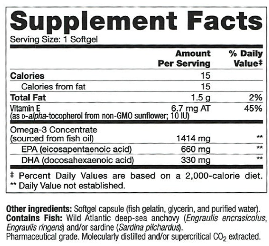 Trident SAP 66:33 120 Softgels Supplement Facts