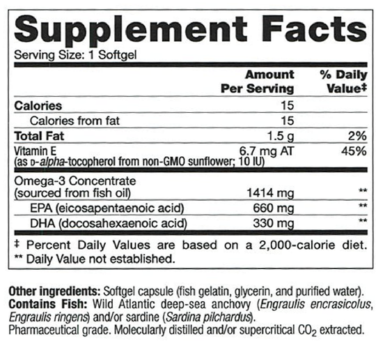 Trident SAP 66:33 120 Softgels Supplement Facts